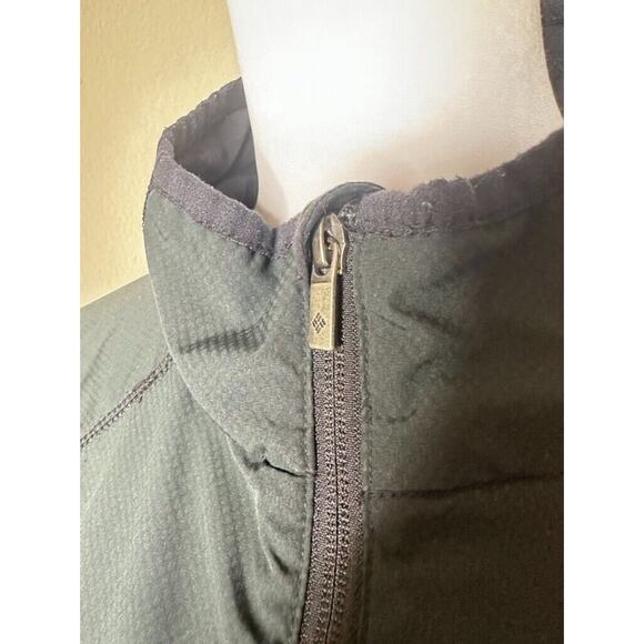 Men's Columbia Omni Shield Black Lined Jacket Coat Medium Collar Zip - Picture 5 of 13